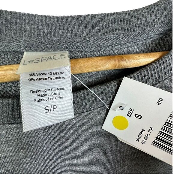 L*Space Revolve My Girl Pullover Cropped Gray Sweatshirt Top NWT S - Picture 8 of 10